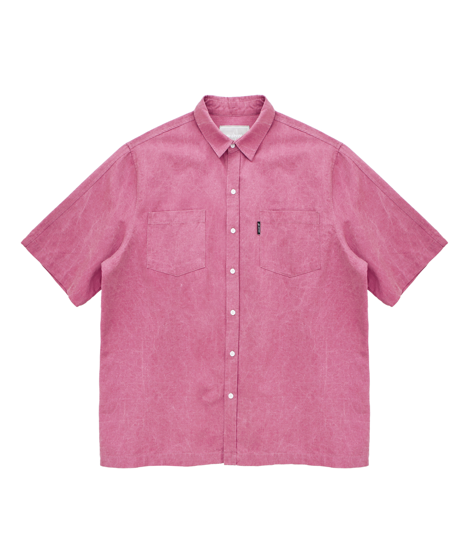 피그먼트 반팔 셔츠 핑크